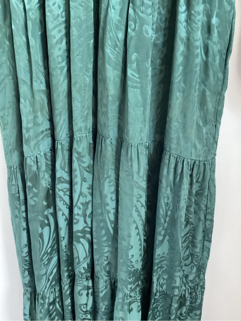 Anthropologie The Somerset Maxi Dress Mock-Neck Edition Small Green Tiered - Picture 4 of 16